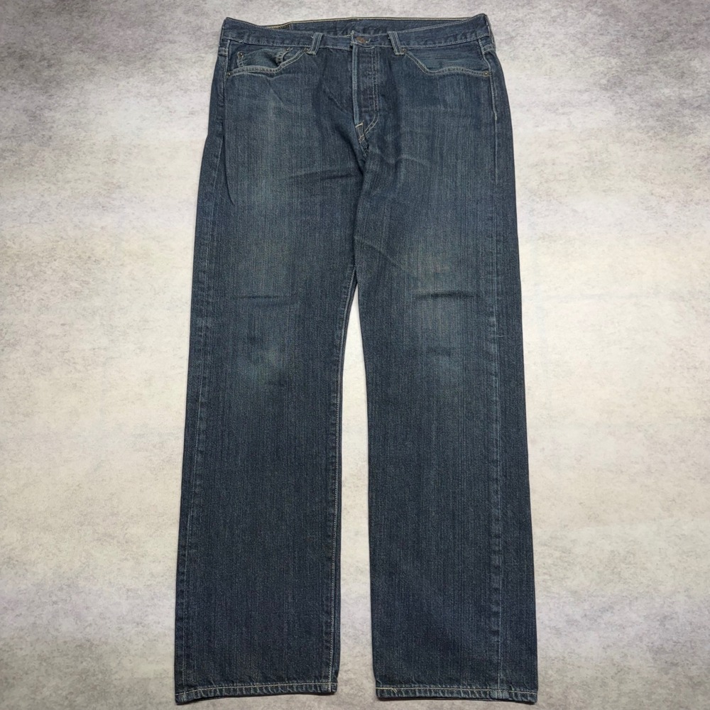 Levis 501 Original Fit Jeans Mens 33x30 Dark Wash Blue Denim Button Fly